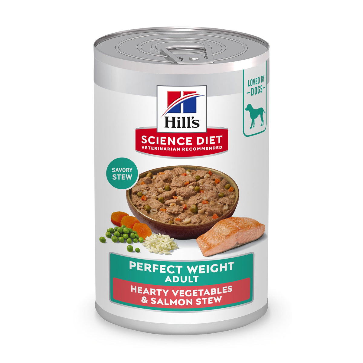 Hill's Science Diet Adult Perfect Weight con salmón y vegetales, estofado en lata 355 g.
