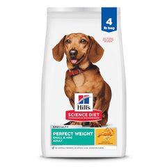 Hill's Science Diet Adult Perfect Weight para perros pequeños, pollo-arroz-integral, bolsa 4lb.