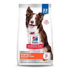 Hill's Science Diet Adult 1-6, cuenco con croquetas para digestión perfecta.