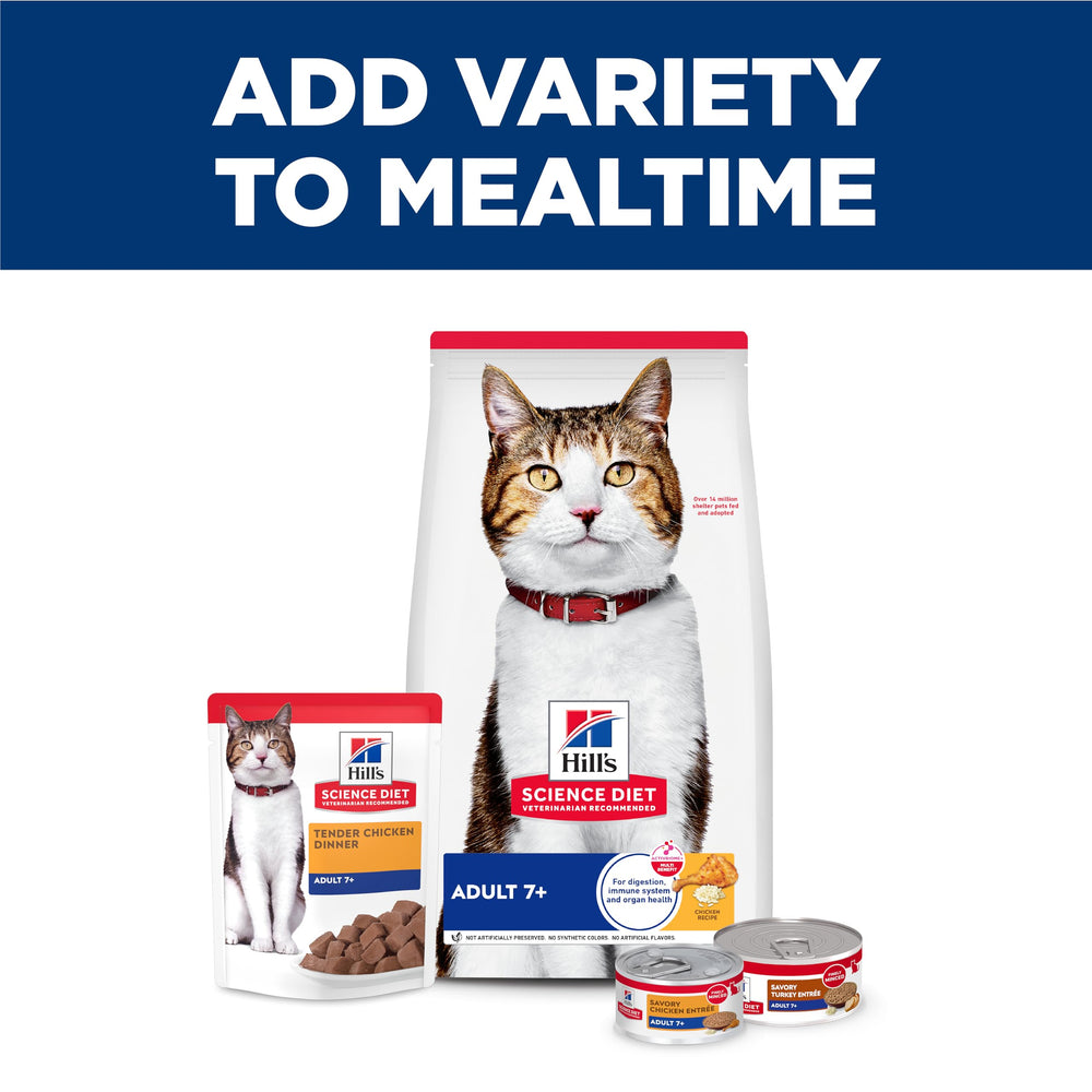 Hill's Science Diet Adult 7+ uso diario para gatos mayores.
