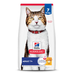 Hill's Science Diet Adult 7+ en bolsa-7-libras para gatos mayores, cómodo para la despensa