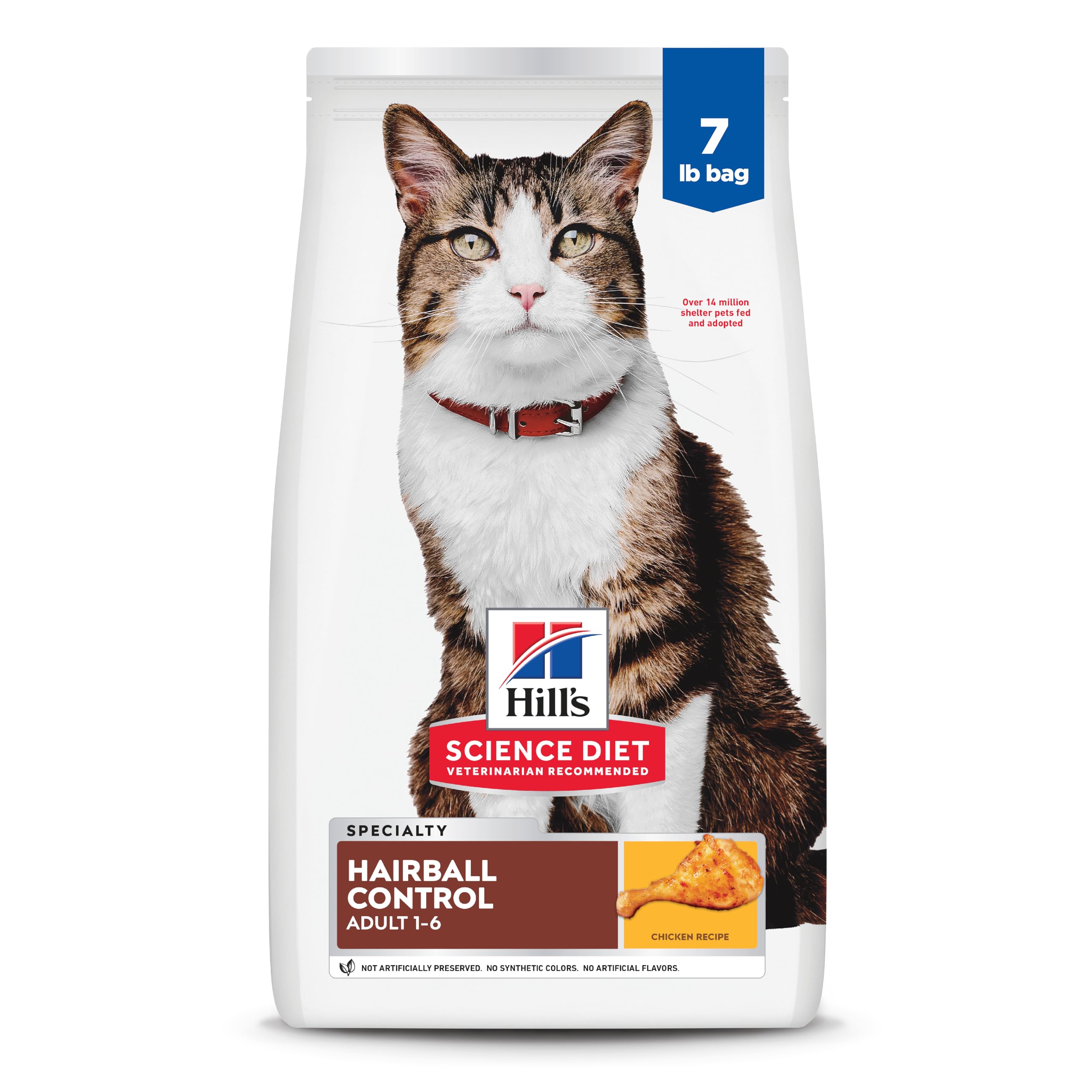 Hill's Science Diet adulto, control de bolas de pelo en bolsa de alimento para gatos.