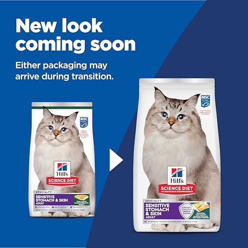 Hill's Science Diet Adulto Sensitive Stomach Skin, porciones fáciles para servir diariamente a gatos.
