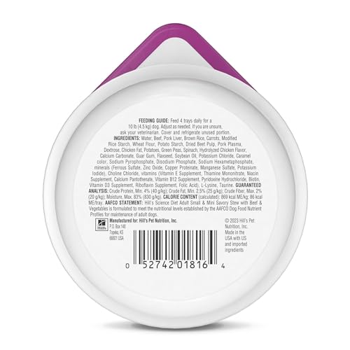 Hill's Science Diet, comida húmeda en salsa, res con vegetales para perros pequeños.