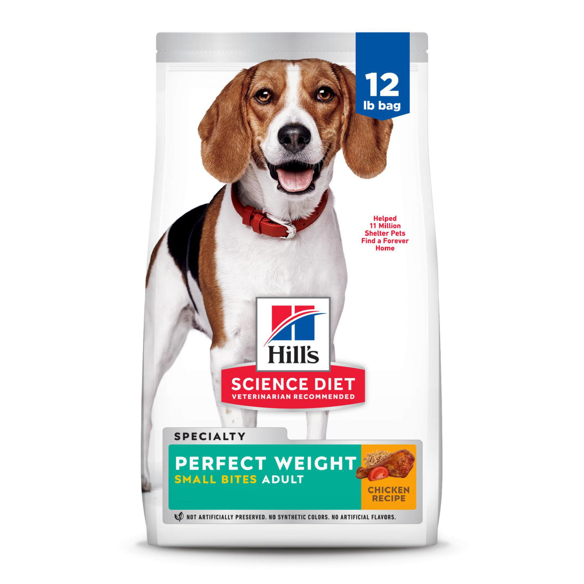 Hill's Science Diet Adulto Peso Perfecto, croquetas pequeñas con pollo y arroz, para control de peso