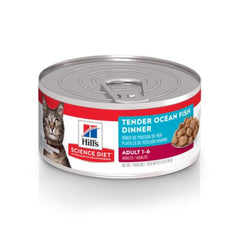 Hill's Science Diet Adulto trozos tiernos de pescado oceánico en lata para gatos adultos