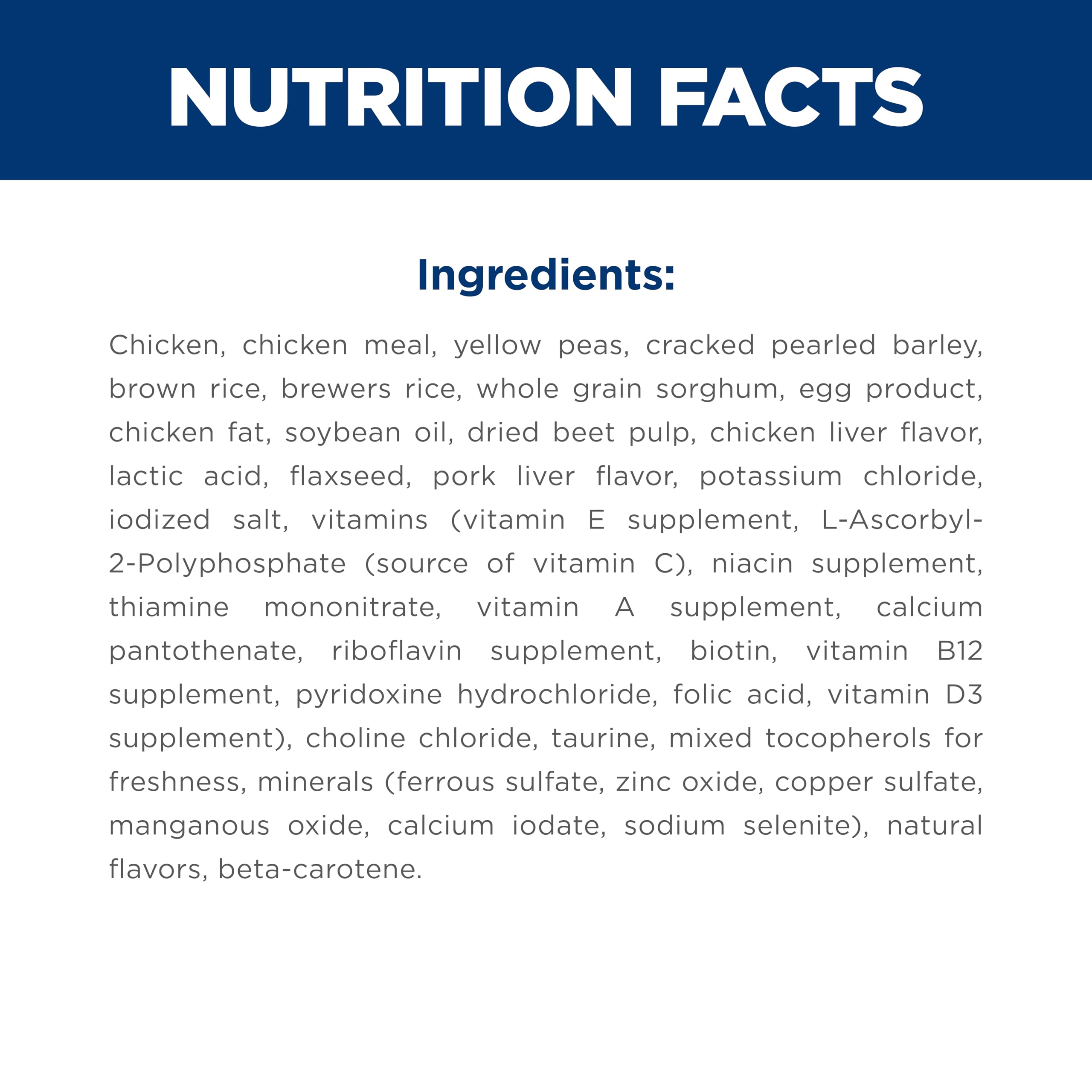 Hill's Science Diet Antioxidantes Vitamina C y E, presentes en la fórmula.
