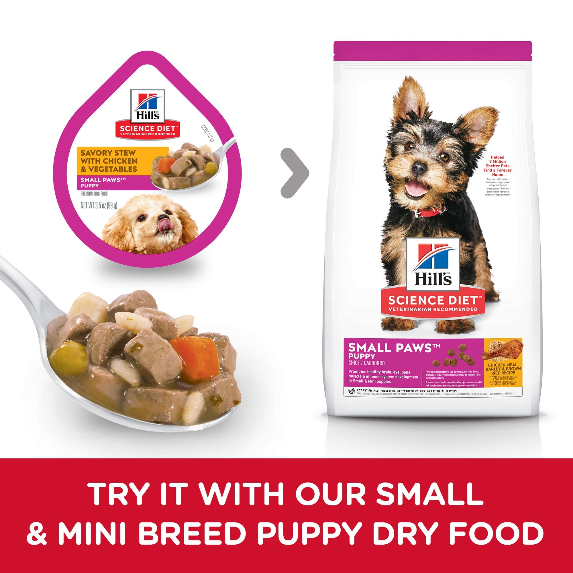 Hill's Science Diet porciones convenientes para comidas diarias de cachorros