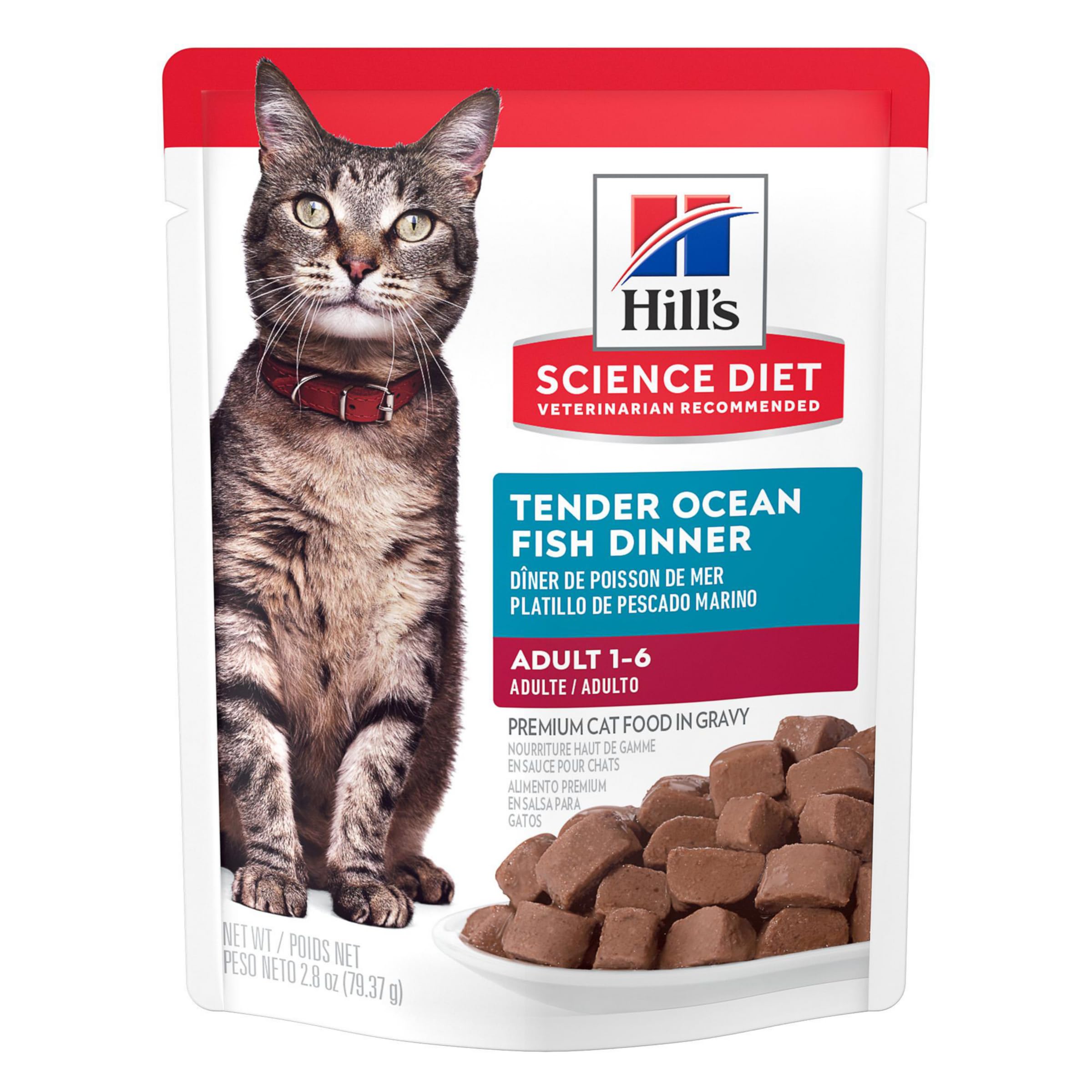 Empaque frontal de Hills Science Diet Gato Adulto 1-6 con Pescado Oceánico