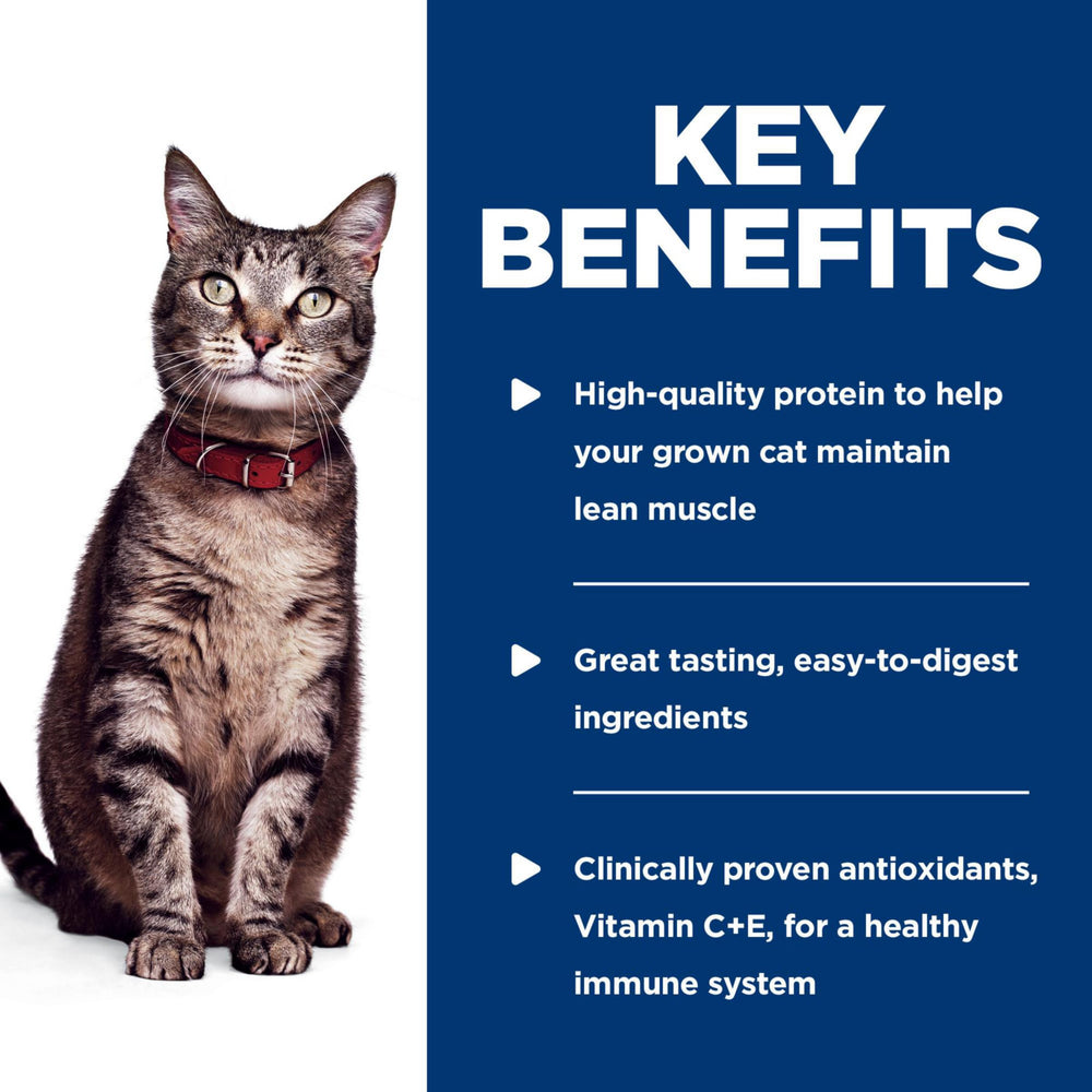 Proteína de alta calidad en Hills Science Diet Gato Adulto 1-6 para músculo