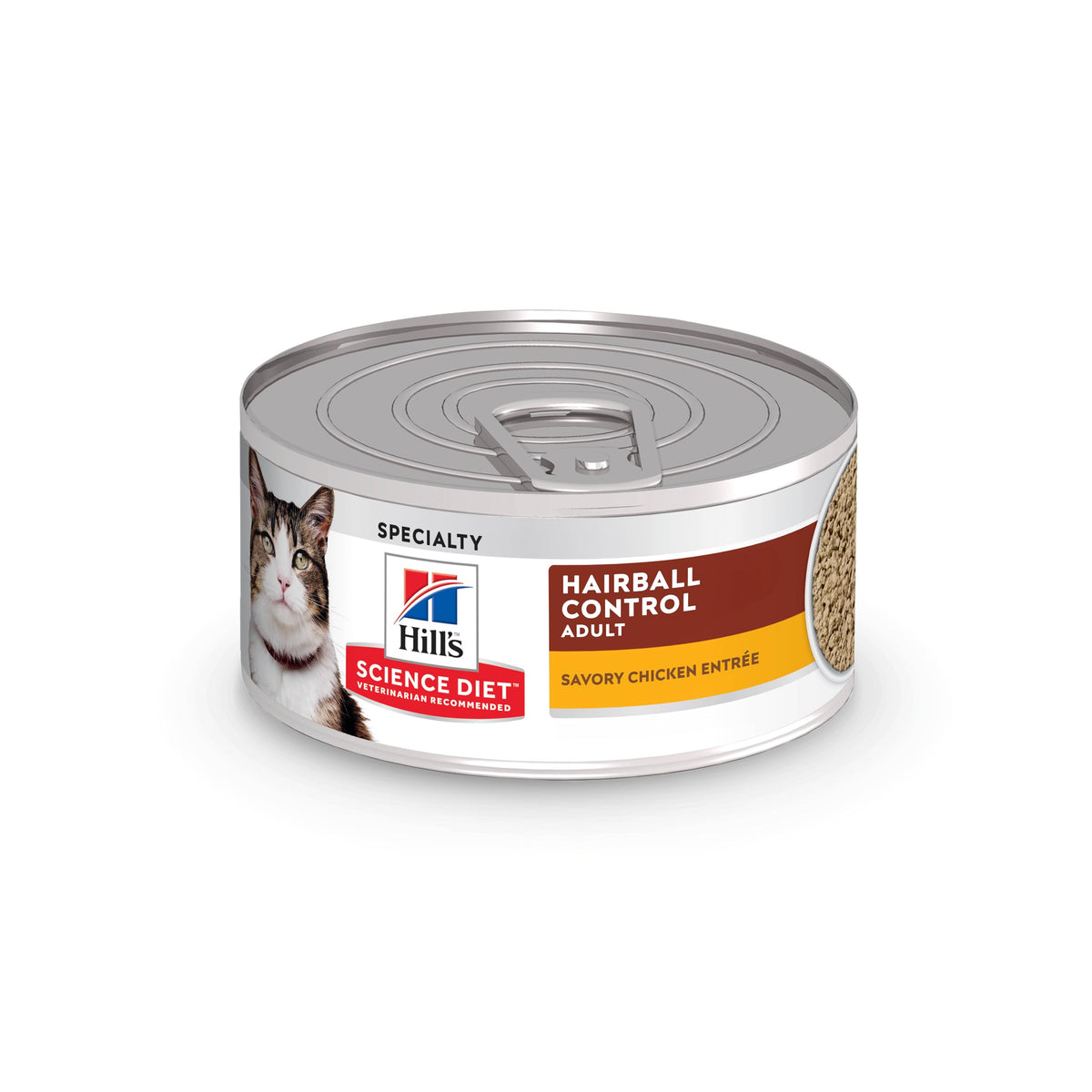 Hill's Science Diet Control de bolas de pelo, lata de gato con pollo, facilita el paso de pelos