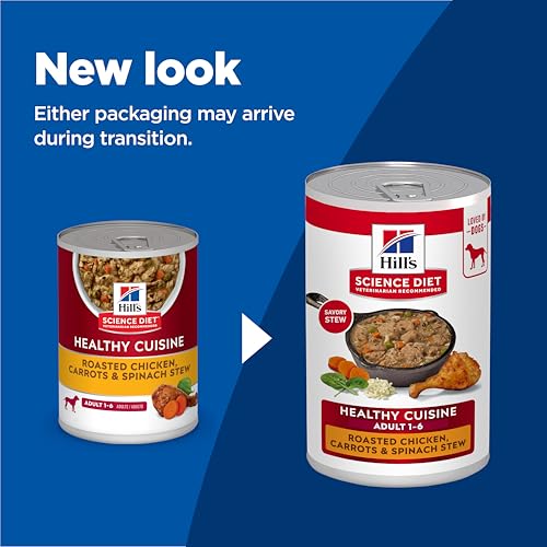 Hill's Science Diet Healthy Cuisine zanahoria y espinaca, guiso nutritivo para perro adulto.