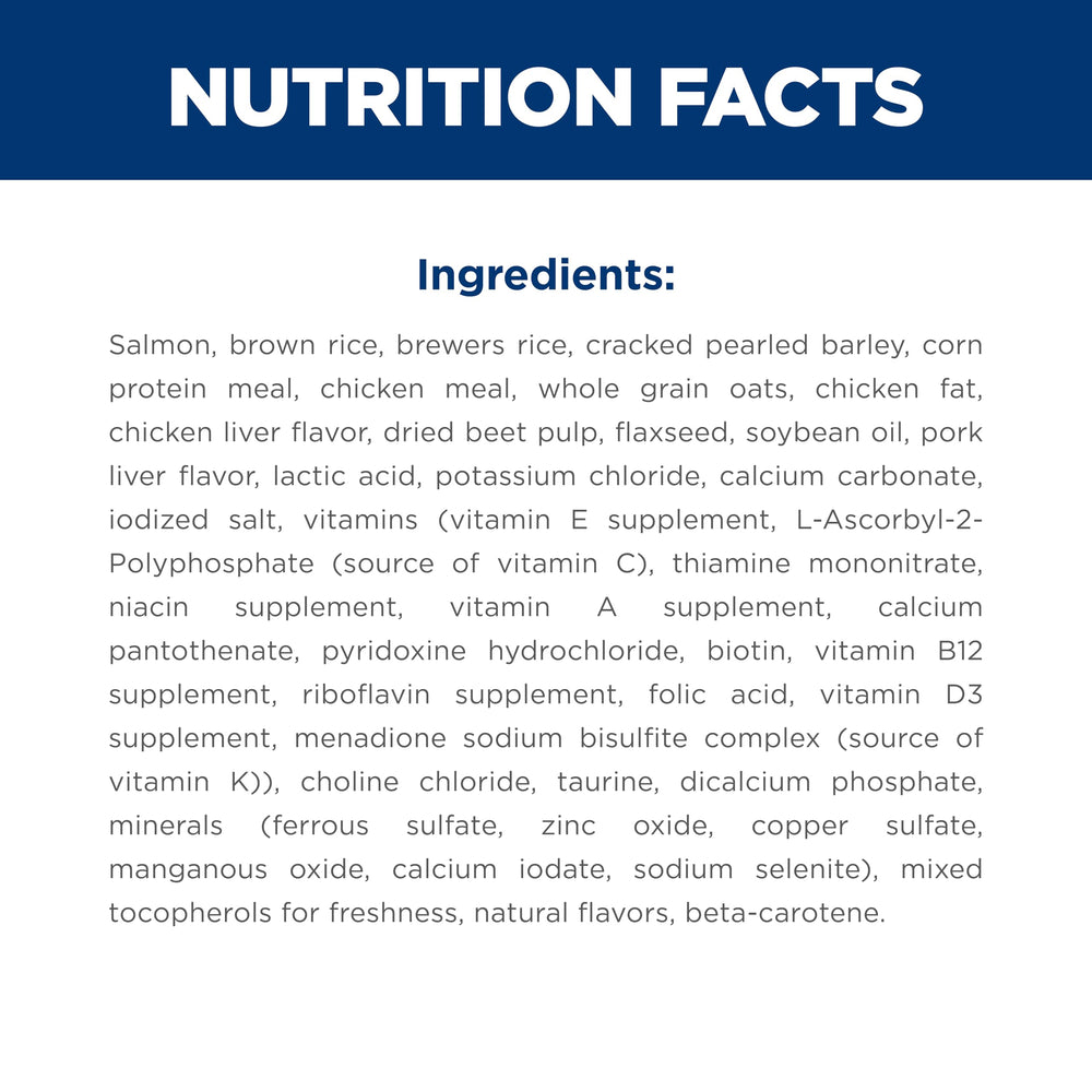 Ingredientes naturales con vitaminas y aminoácidos añadidos en Hill's Science Diet