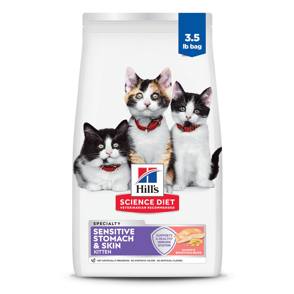 Hill's Science Diet Kitten estómago sensible con salmón y arroz, bolsa de 3.5 lb.