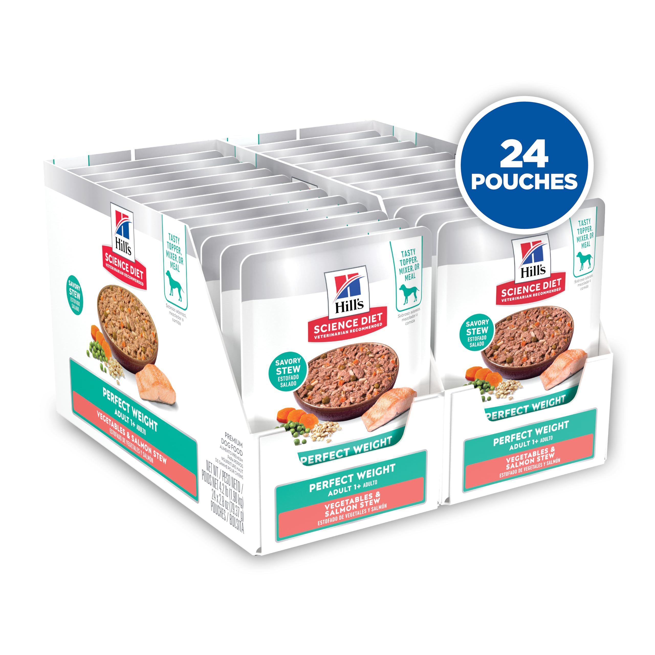 Hill's Science Diet Peso Perfecto envase de 2.8 onzas con salmón y verduras.
