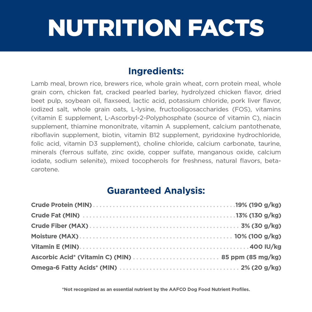 Hill's Science Diet proteína de cordero de alta calidad
