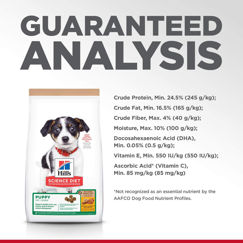 Hill's Science Diet Puppy bolsa de alimento para cachorros, ideal para crecimiento activo.