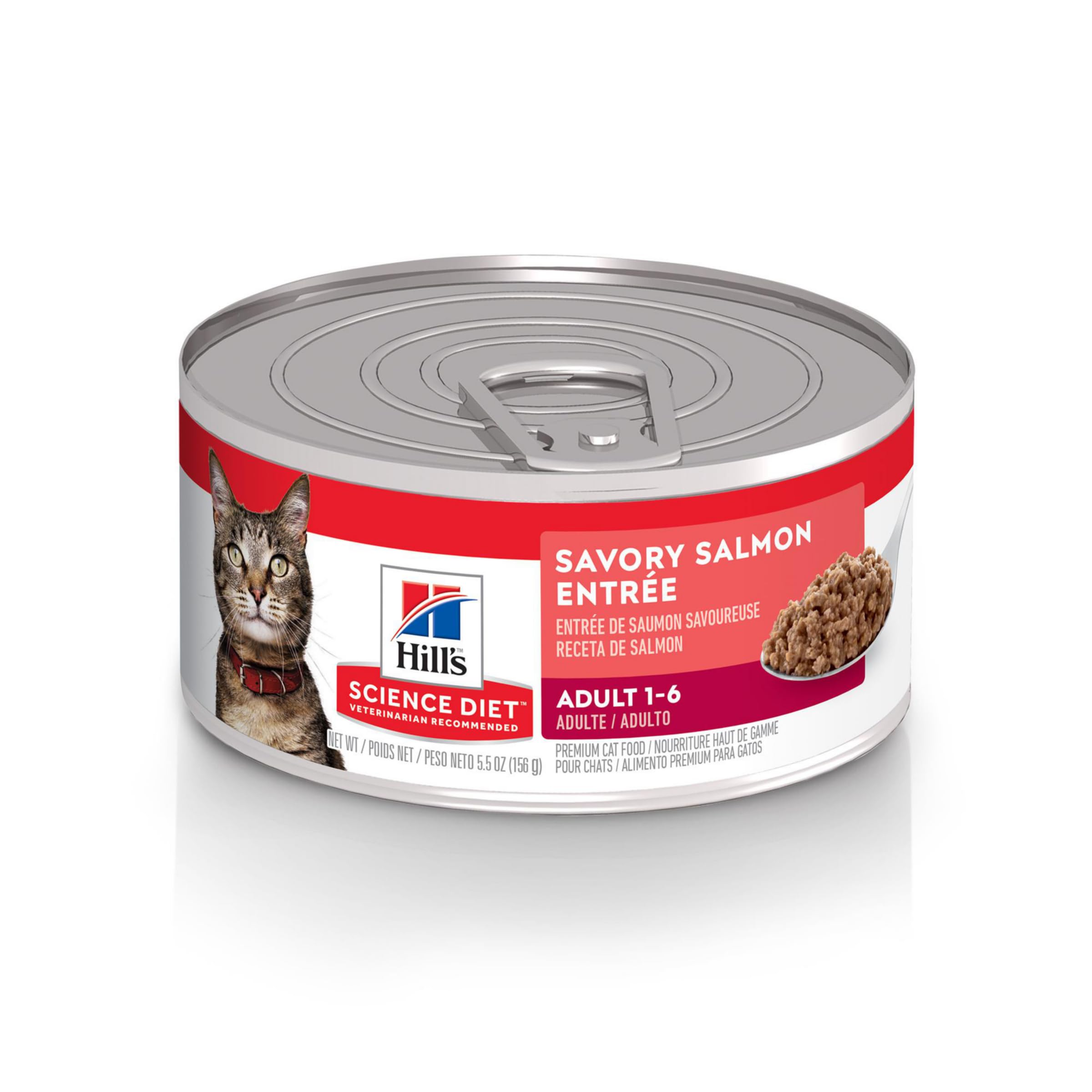 Hill's Science Diet salmón entrée en lata para gatos adultos ayuda a mantener la masa muscular