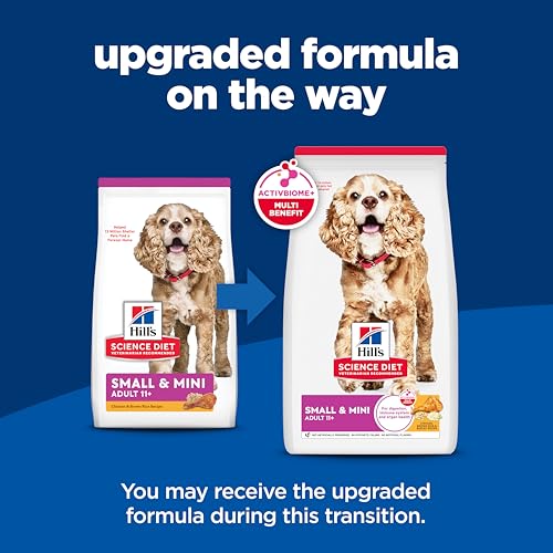 Hill's Science Diet Senior 11+ croquetas de pollo, bolsa 15-lb para perros pequeños, apoyo digestivo.