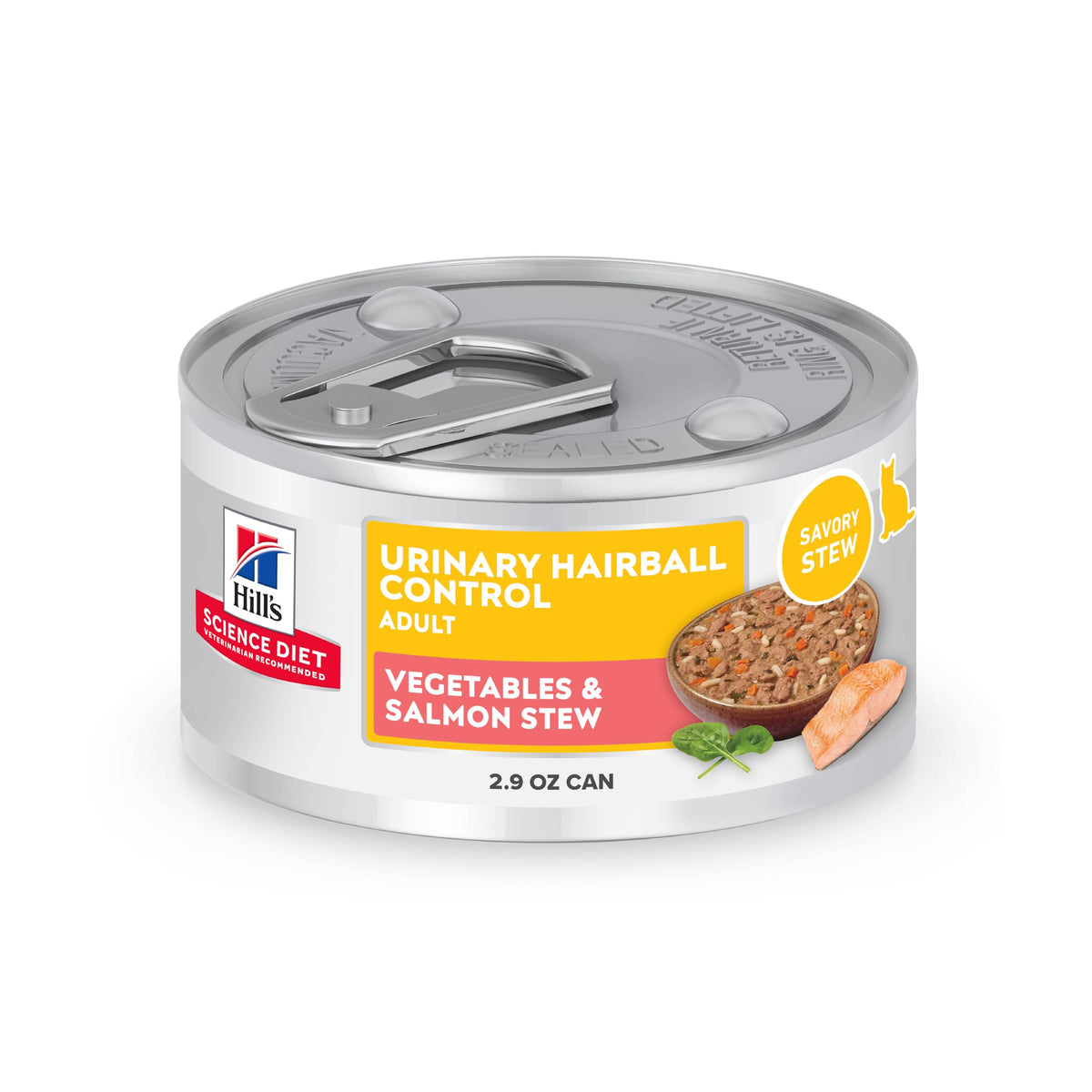 Hill's Science Diet estofado de salmón en lata para gatos adultos, apoyo posible al sistema urinario.