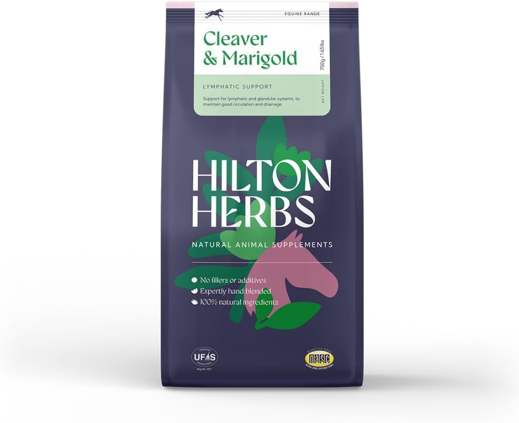 Hilton Herbs Cleavers Marigold: botella y empaque para uso diario