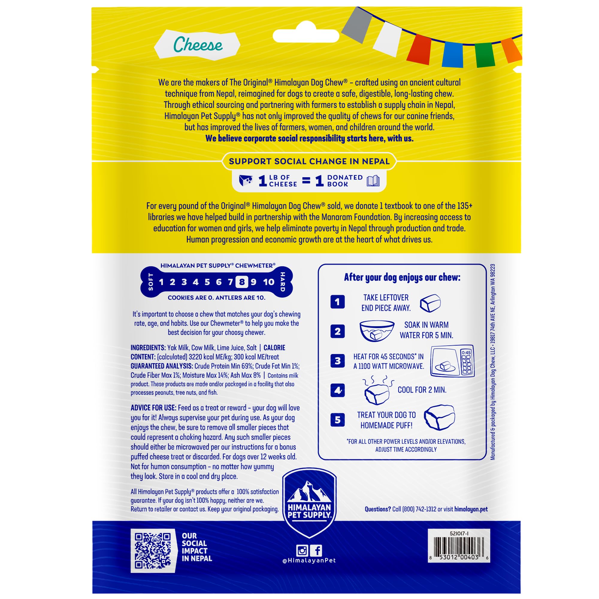 Caja con dos unidades de Himalayan Dog Chew para pruebas iniciales.