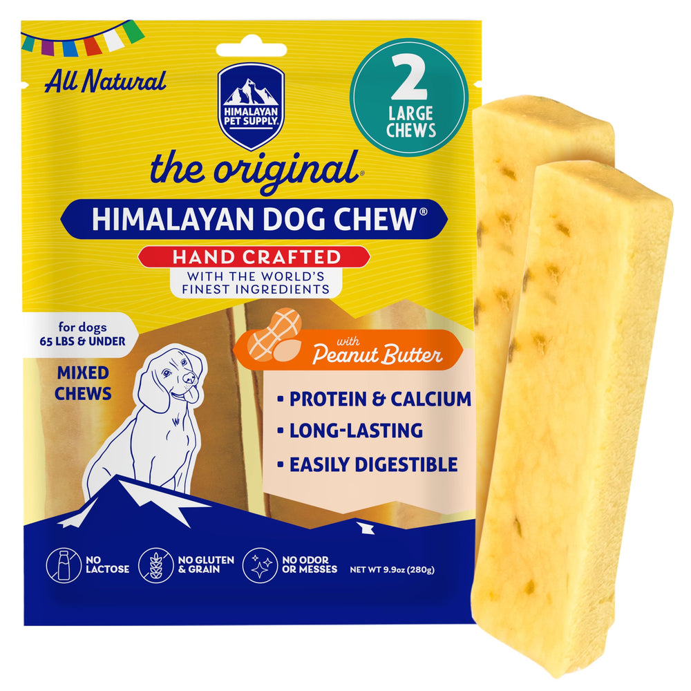 Himalayan Dog Chew: queso de yak y mantequilla de mani, snack natural para perros