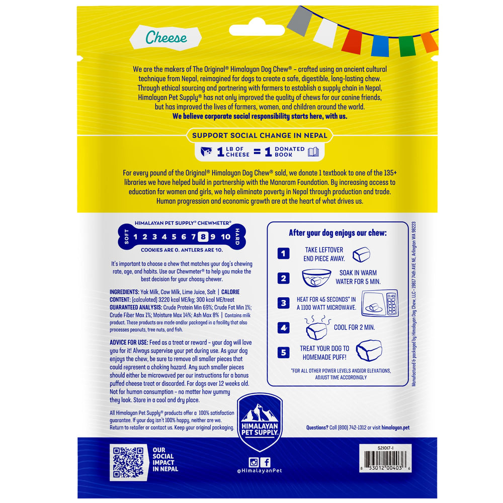 Sabor Original del Himalayan Dog Chew en presentación para perros de tamaño medio a pequeño.