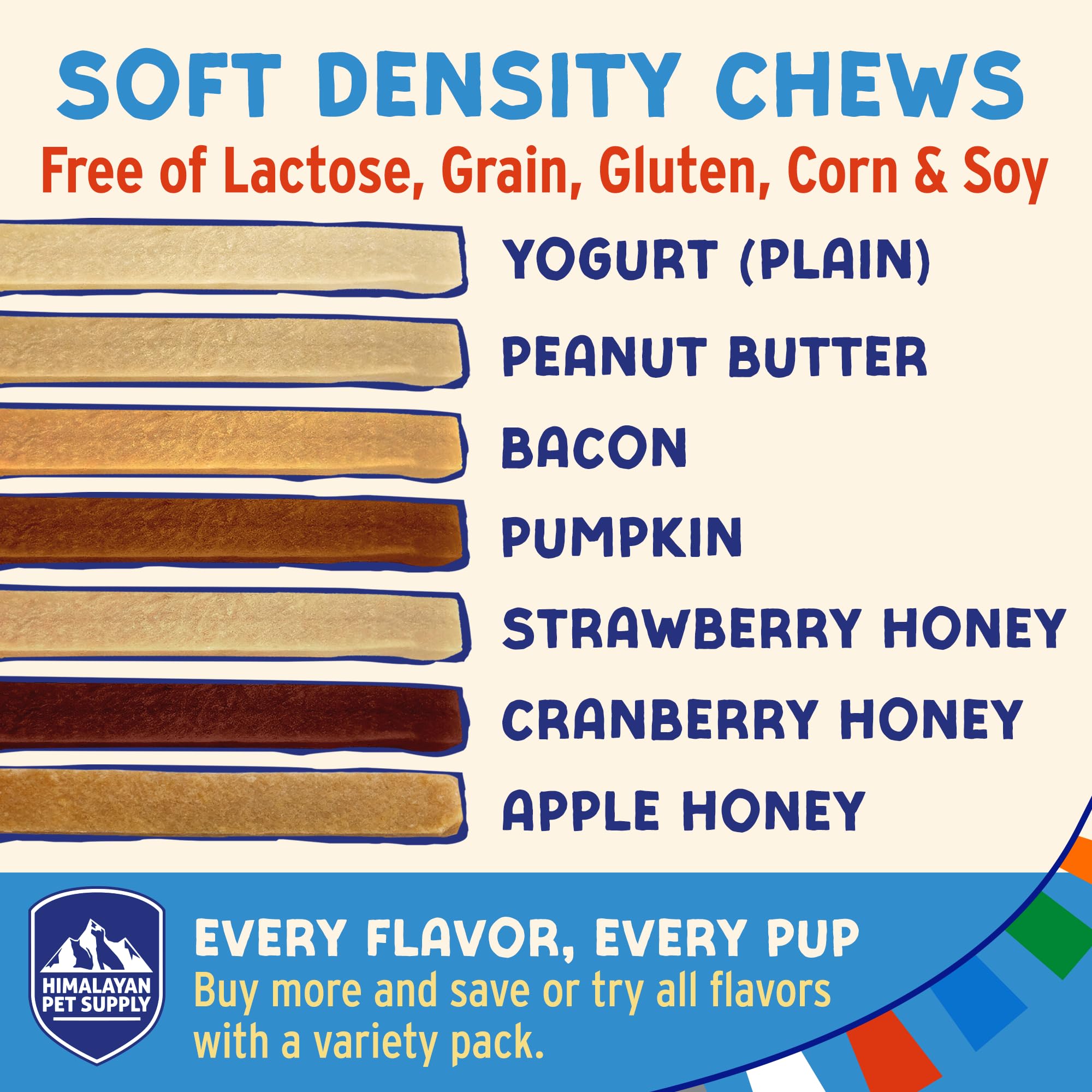 Himalayan Dog Chew Stick Sin Gluten ni granos para dietas delicadas.