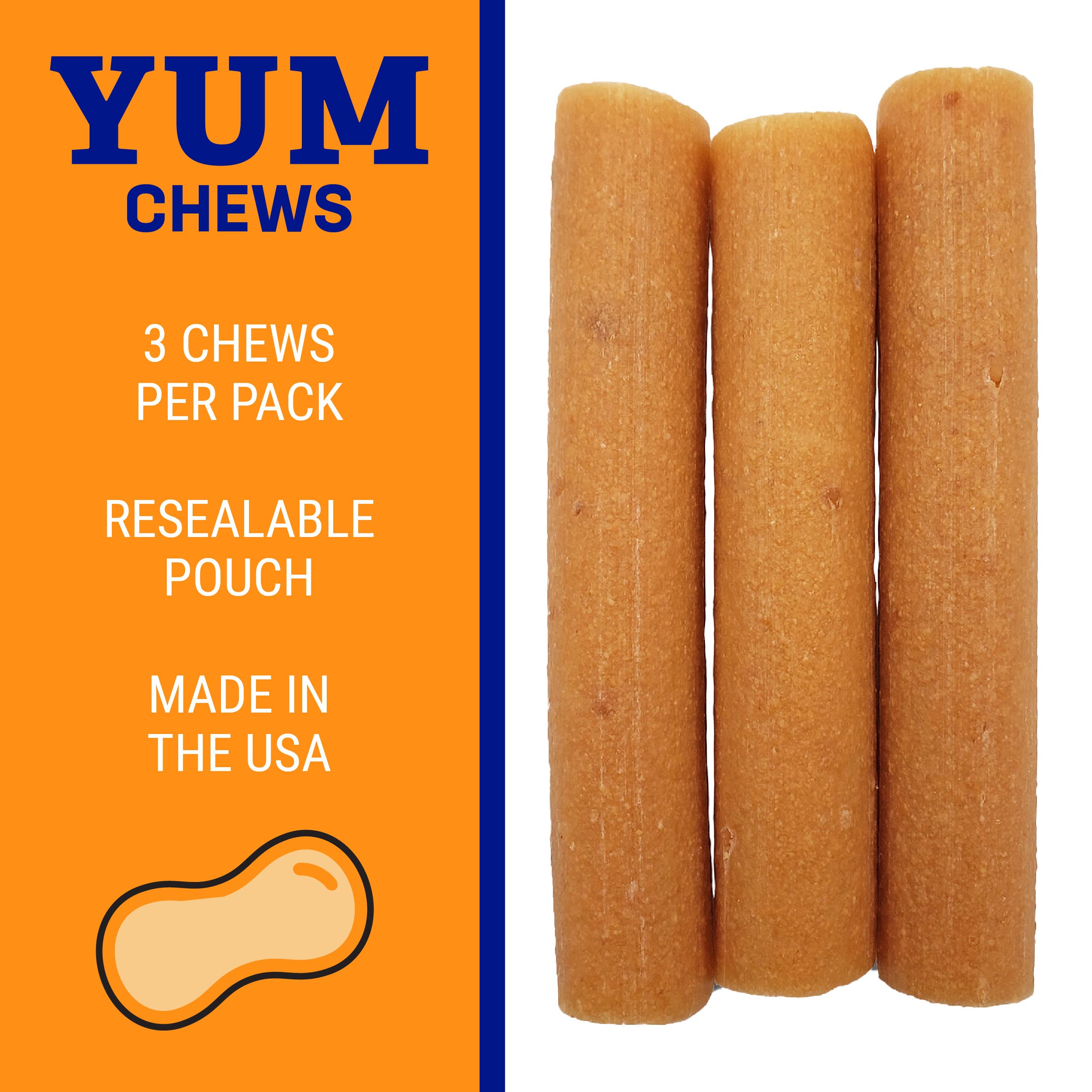 Bolsa reutilizable de Yak Cheese Himalayan con tres masticables.