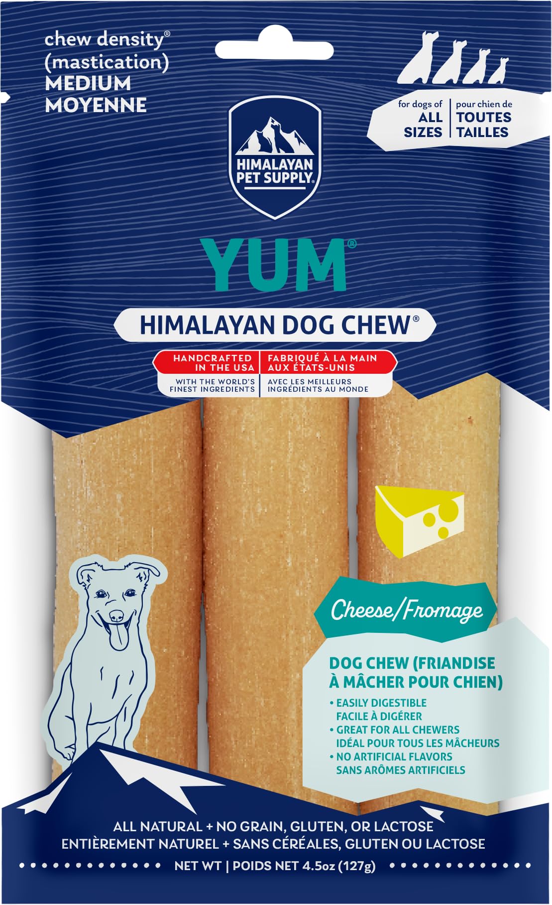 Himalayan Dog Chew Yak Cheese: pieza de queso en primer plano para entretenimiento prolongado.