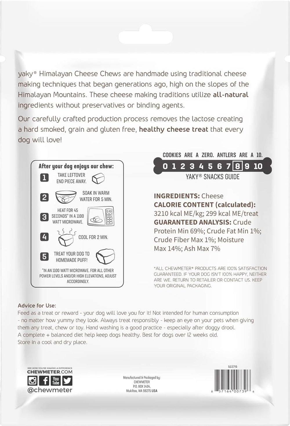 Himalayan Dog Chew sin-conservantes: producto natural sin aditivos ni conservantes.