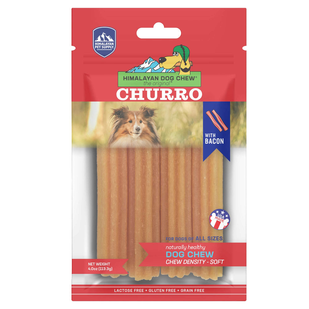 Himalayan Mordedor para perros: churro de yak con queso, paquete 4, entretenimiento prolongado.