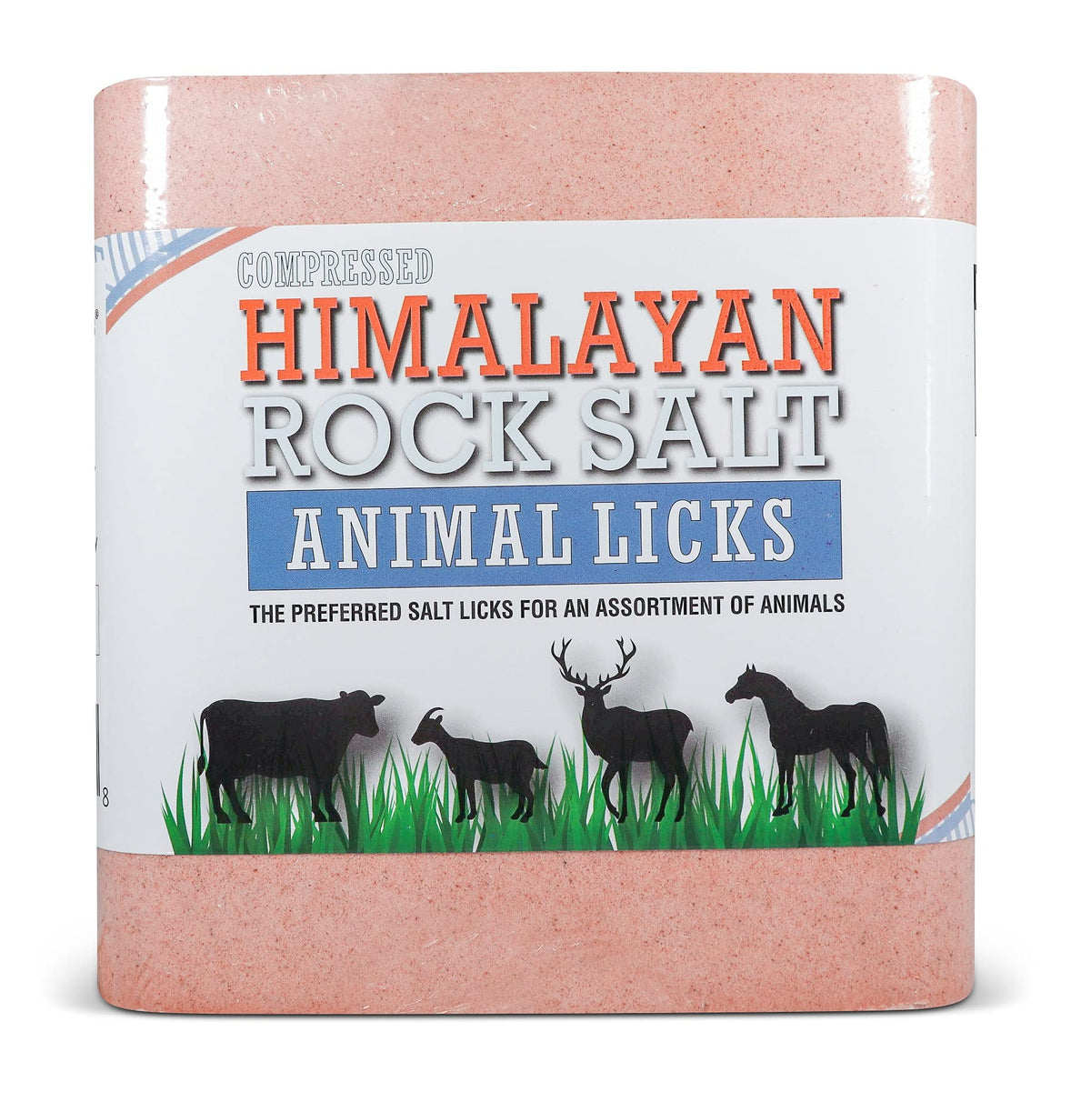 Himalayan Secrets bloque de sal rosa para ciervos y caballos, aporte mineral estable.