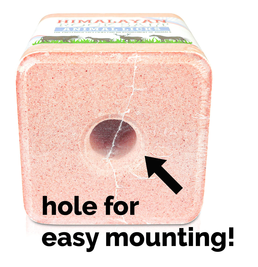Himalayan Secrets bloque sal rosa, ideal para uso en pastoreo y exteriores.