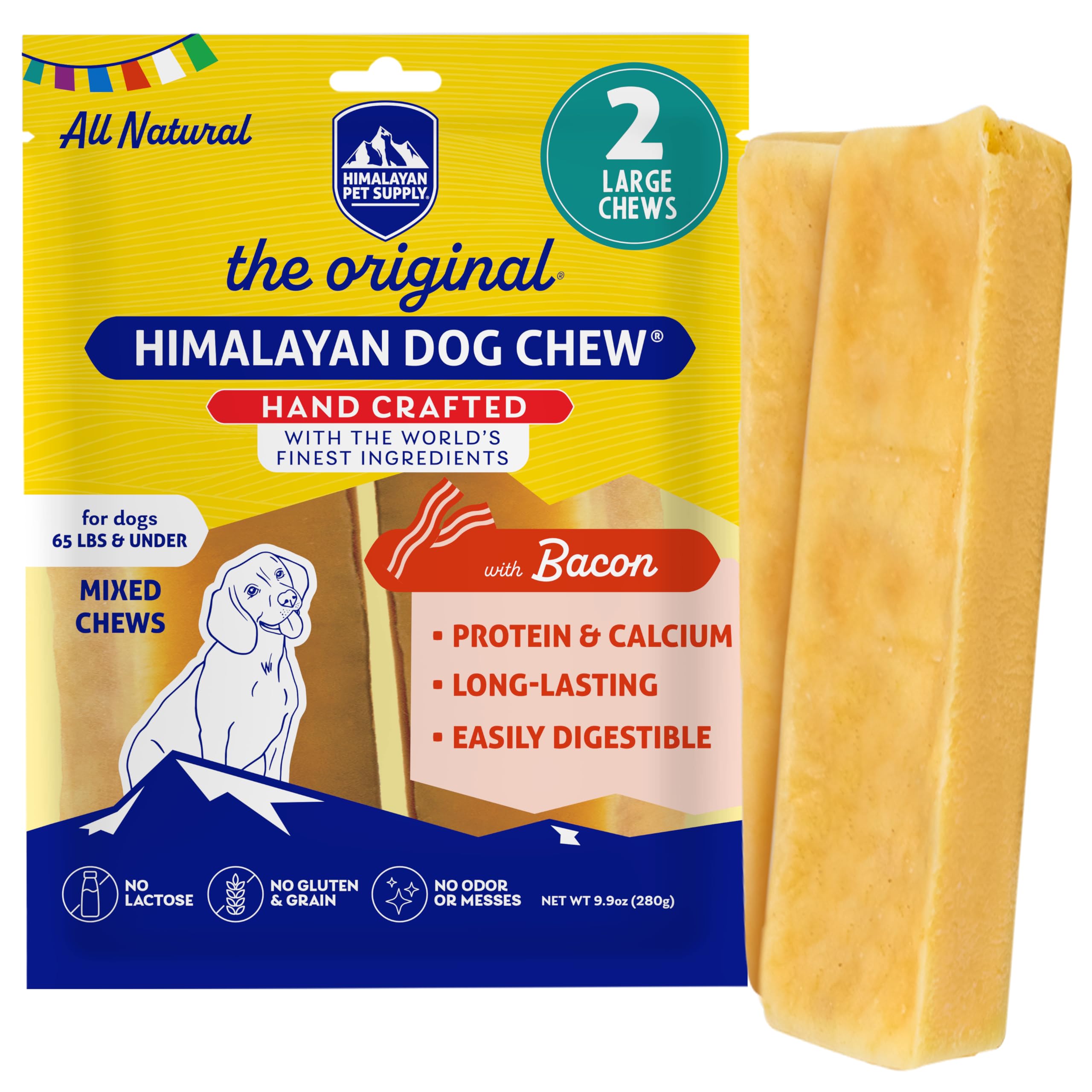 Himalayan: tira de queso yak sabor tocino para perros, golosina sabrosa