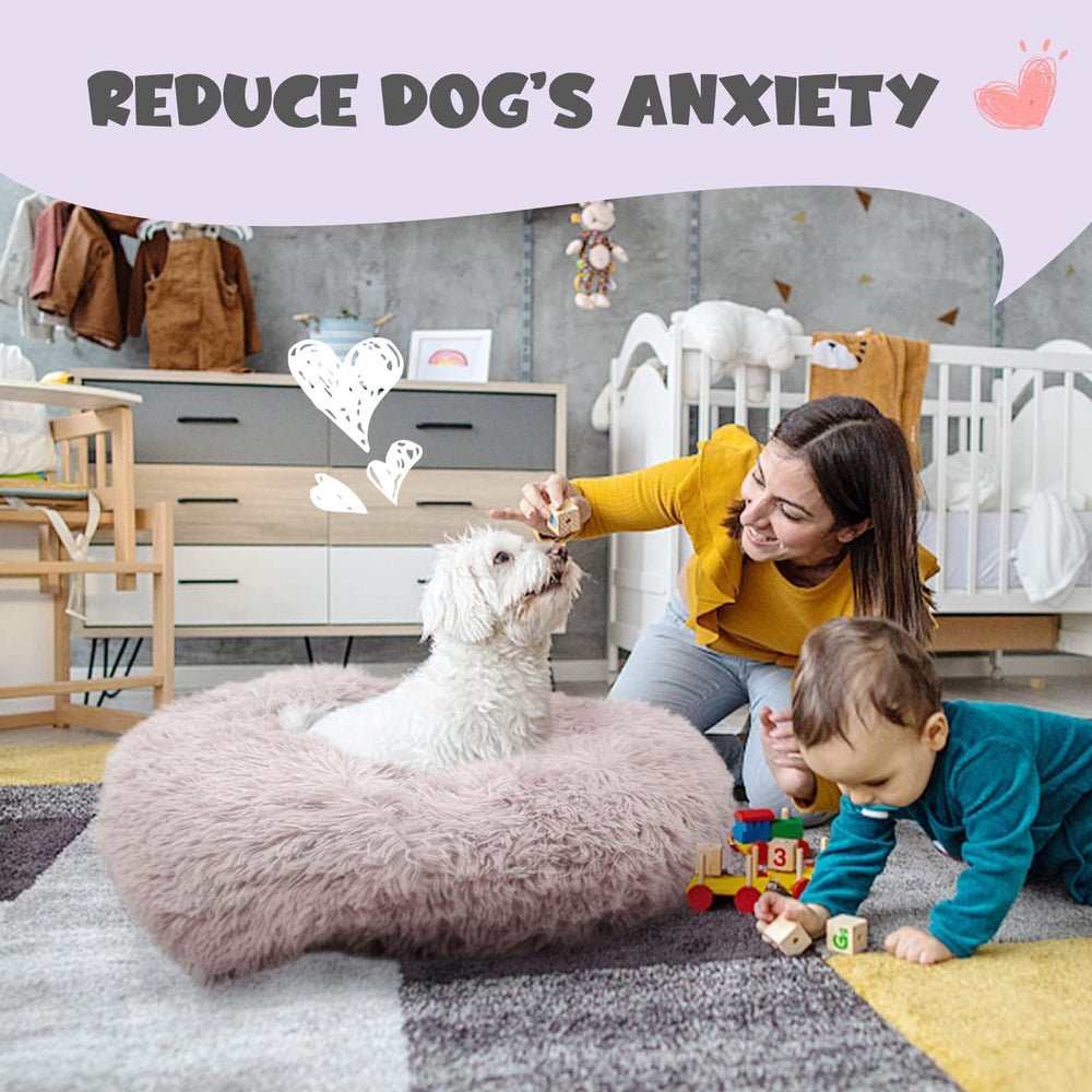 Cama Himax donut para perros grandes, manta extra para comodidad