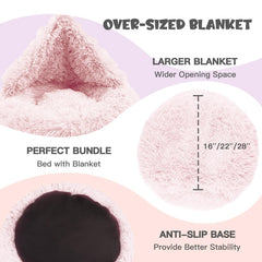 Cama Himax para perro grande con forma de rosquilla rosa, diseño suave y acogedor