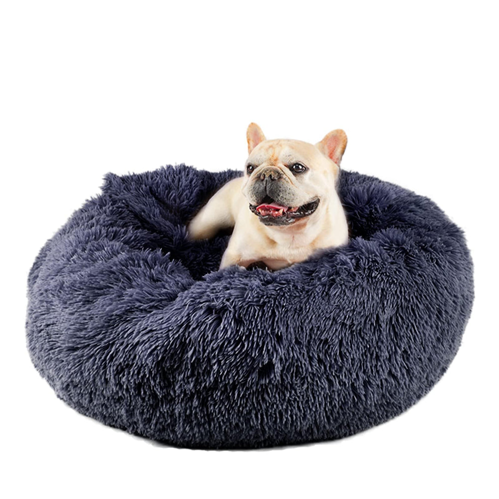 Cama para perro Himax redonda con manta adherida, refugio cálido para tu mascota.