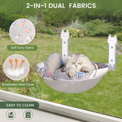 HiPetpy colchon-ventana-gato-disenio-hundido: sensación de seguridad para dormir y observar.