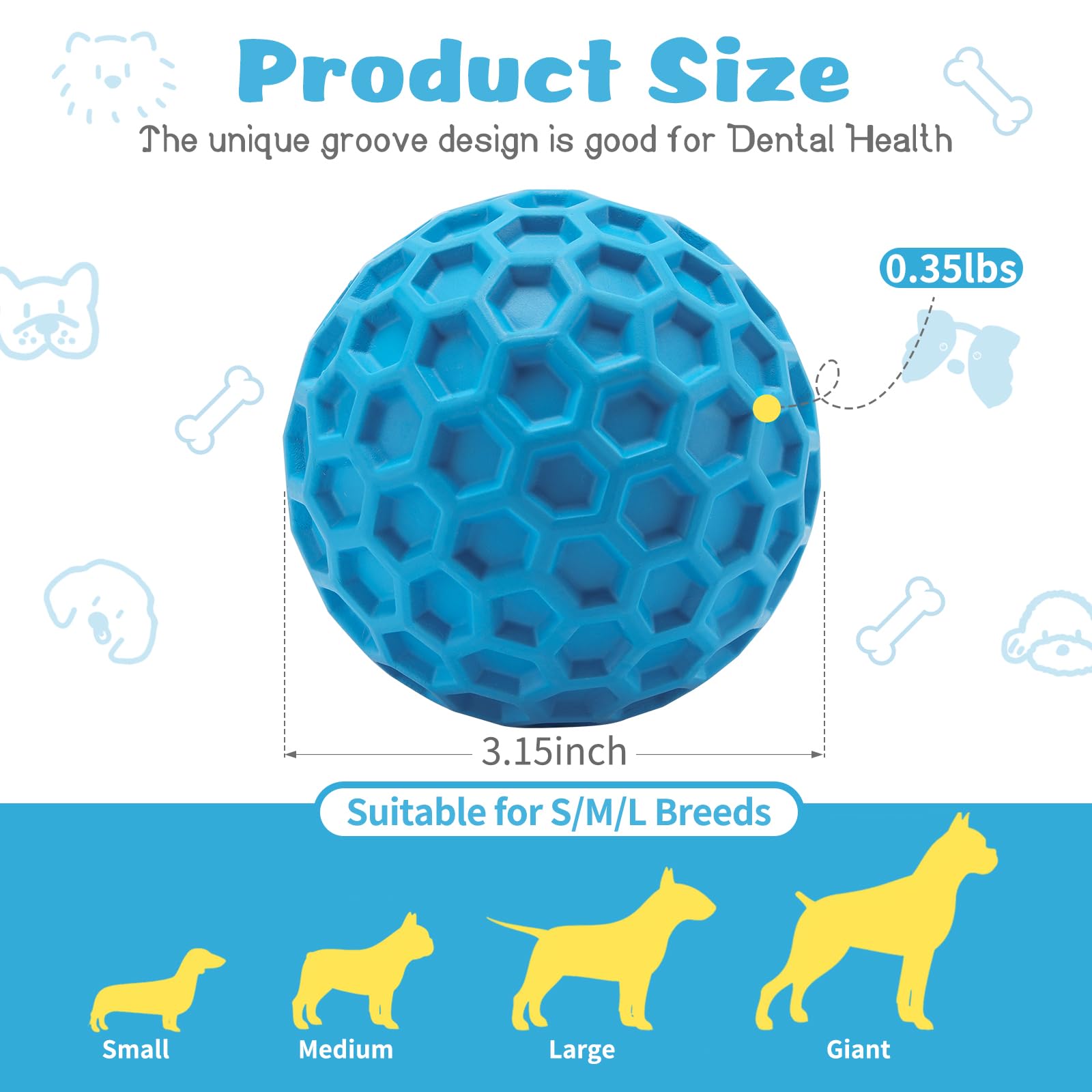 HIPPIH bola interactiva para perros, perfecta para juego de recoger