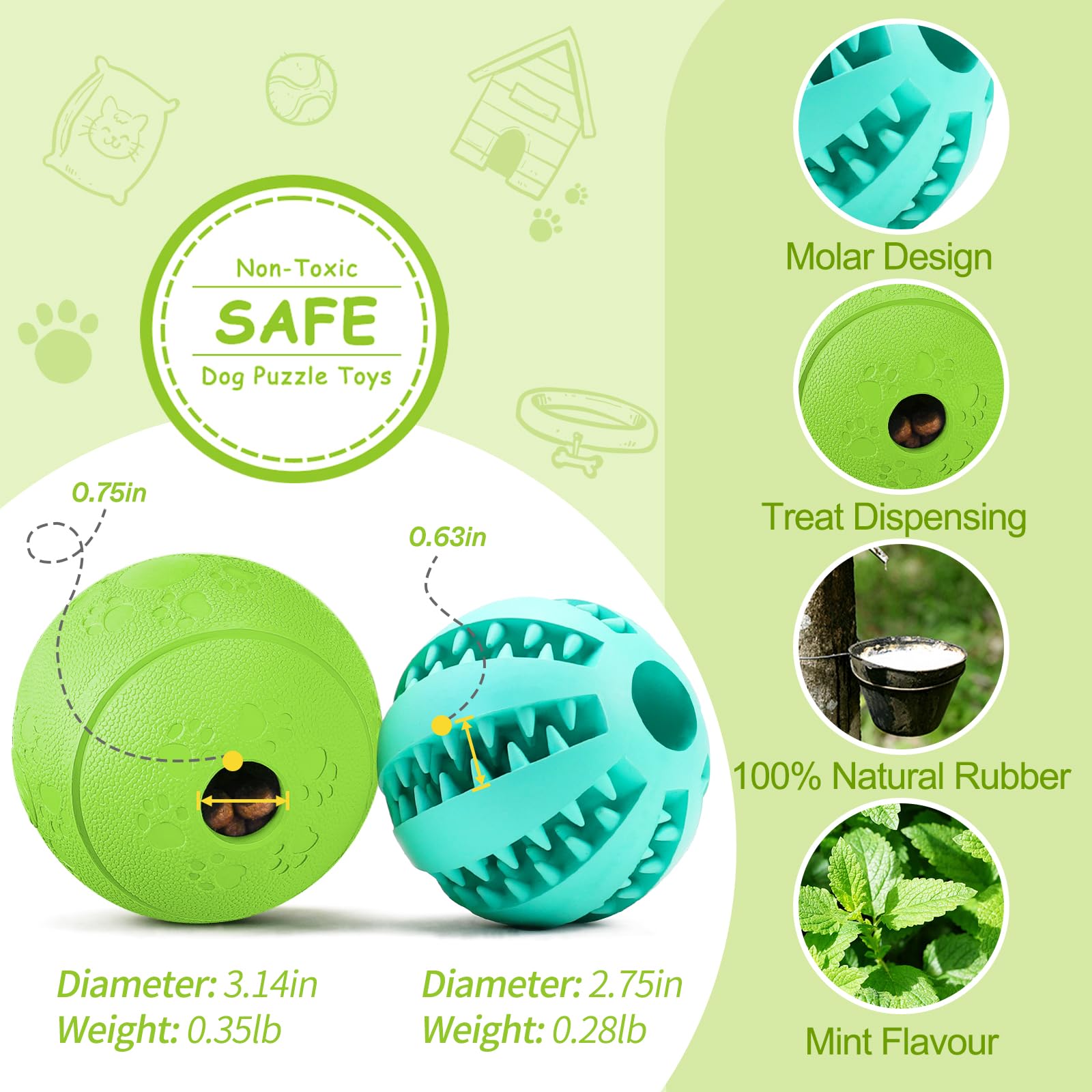 HIPPIH bola puzzle para perro verde 314, promueve juego estratégico y calma.