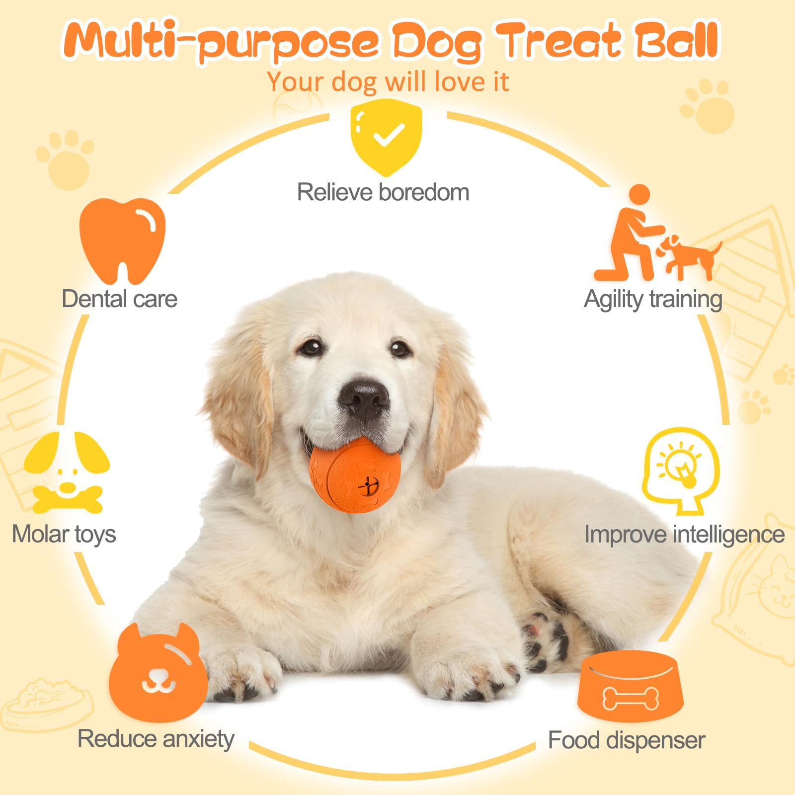 HIPPIH juguete puzzle para perro naranja: estímulo mental y diversión