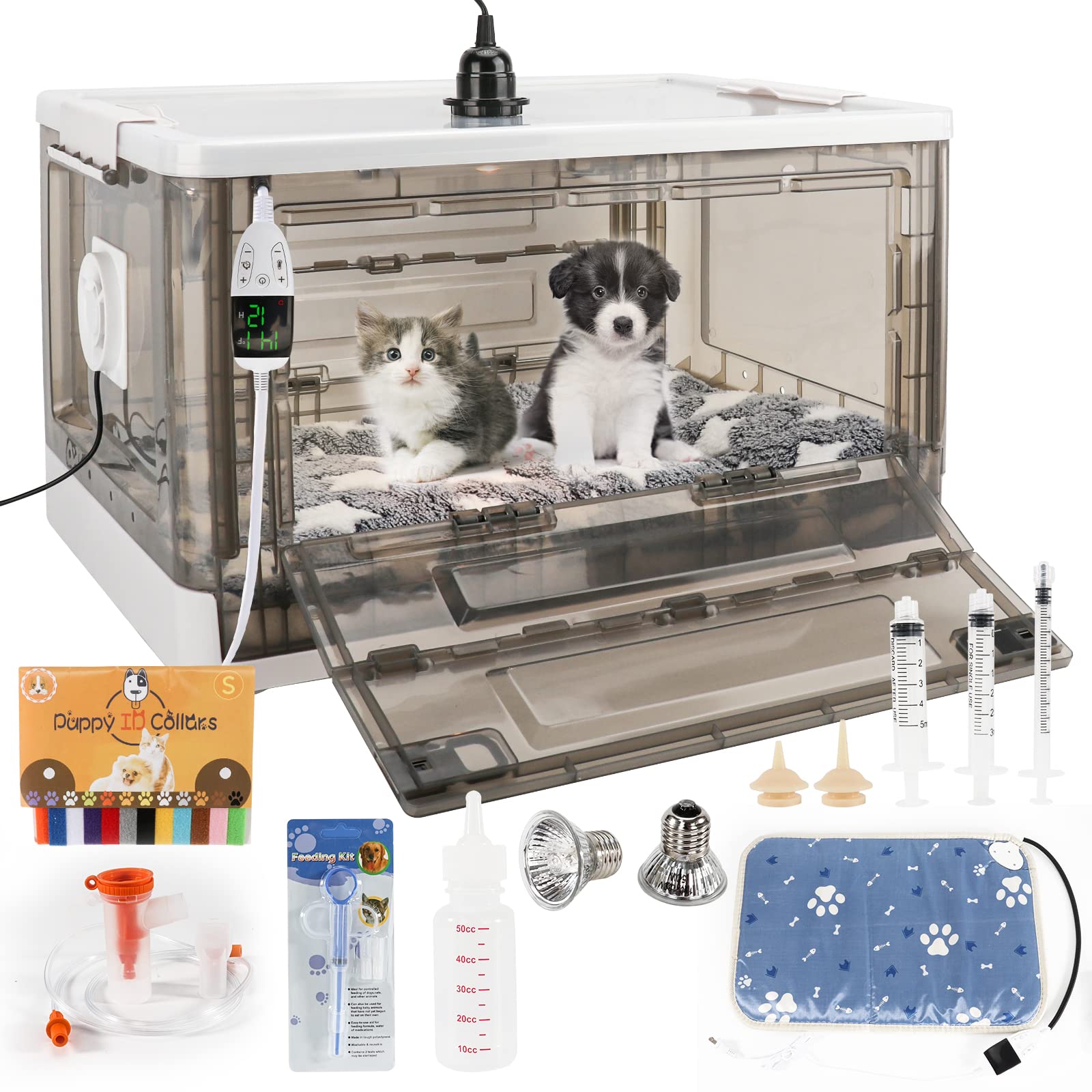 HKDQ incubadora para cachorros con calefacción y control de temperatura.