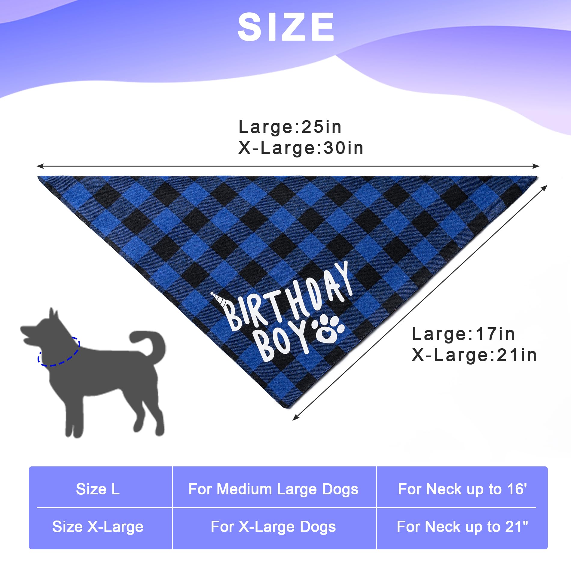 Bandana Hoewina para perro talla extra grande, estilo festivo y cómodo
