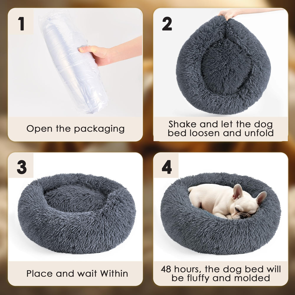 Cama donut Hoewina, duradera y suave para el descanso.