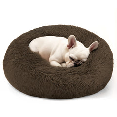 Hoewina cama donut para perros y gatos de 20 pulgadas, refugio cómodo para dormir.