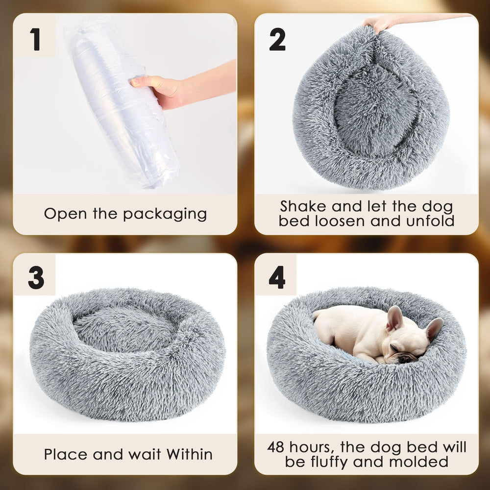 Hoewina cama-perro-donut-uso-salon-dormir perfecta para rincones de sala