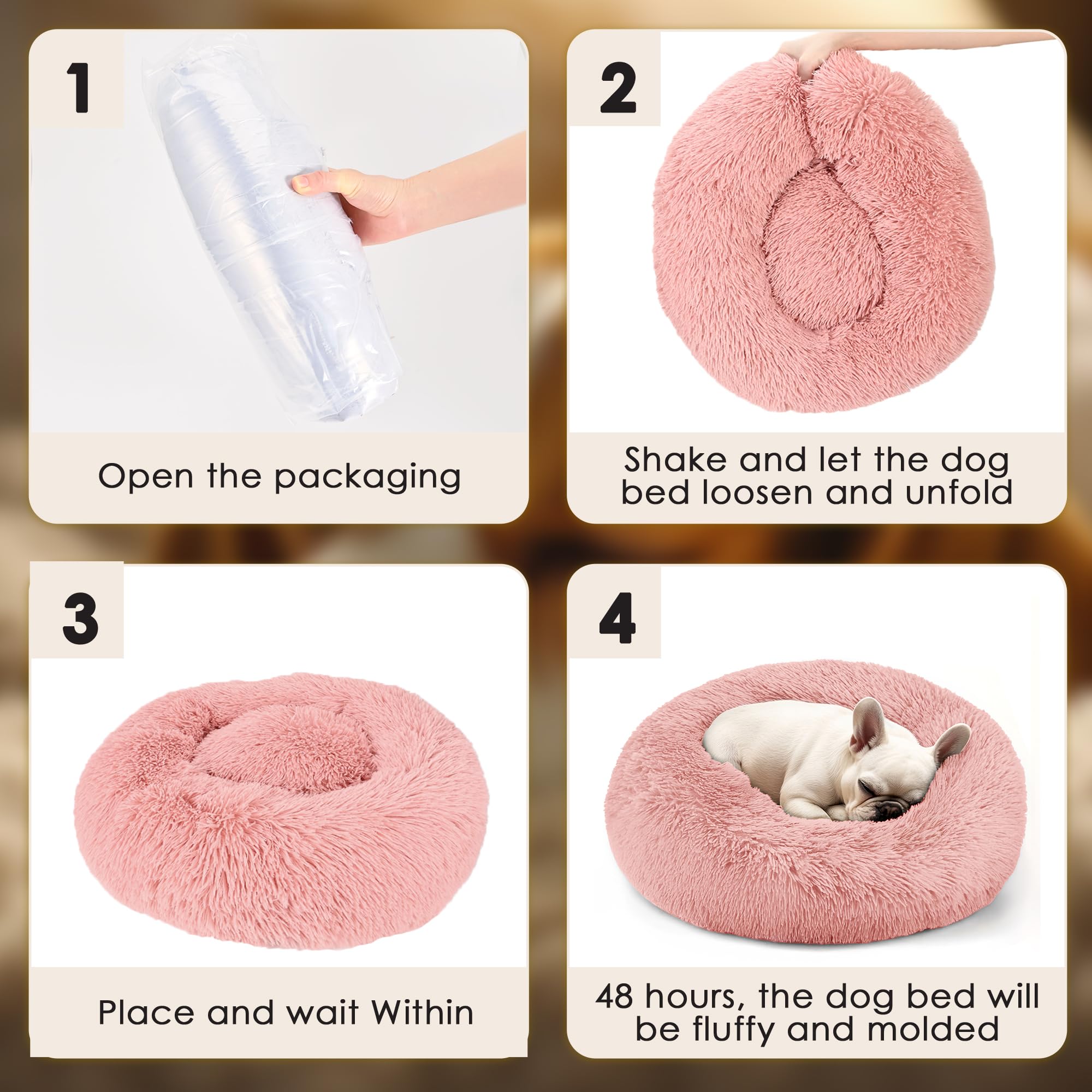 Hoewina cama para perros pequeños base impermeable y antideslizante para seguridad.