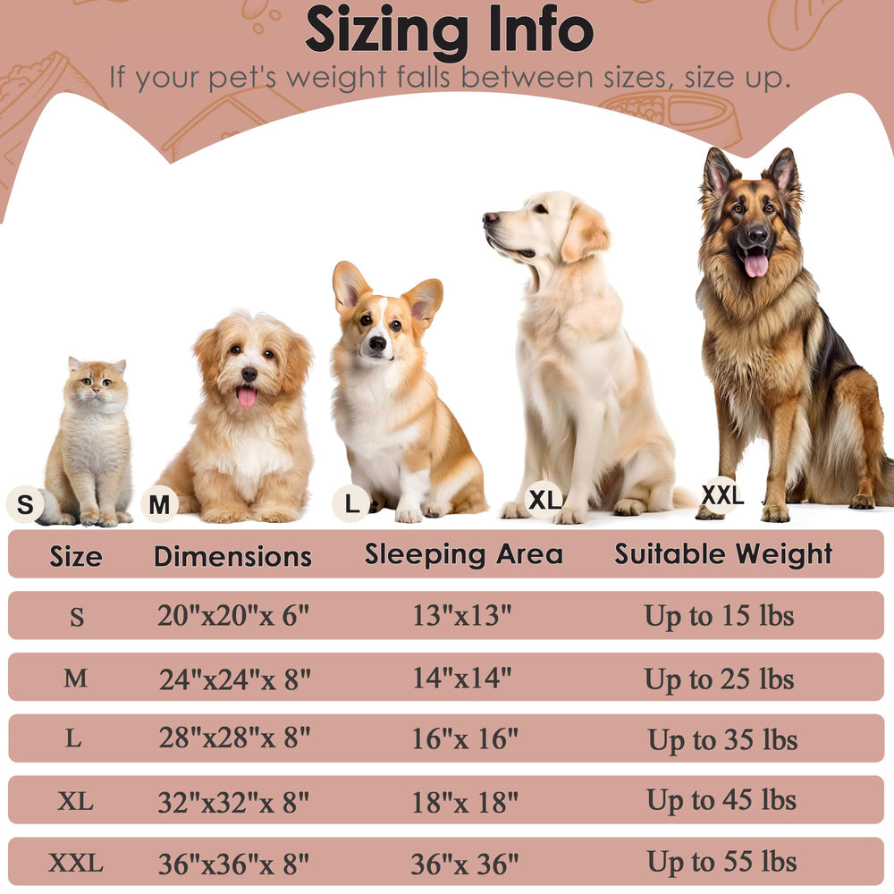 Hoewina cama para perros pequeños con bordes elevados para soporte de cabeza.